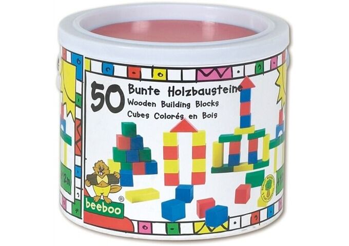 beeboo Holzbausteine bunt 50-teilig