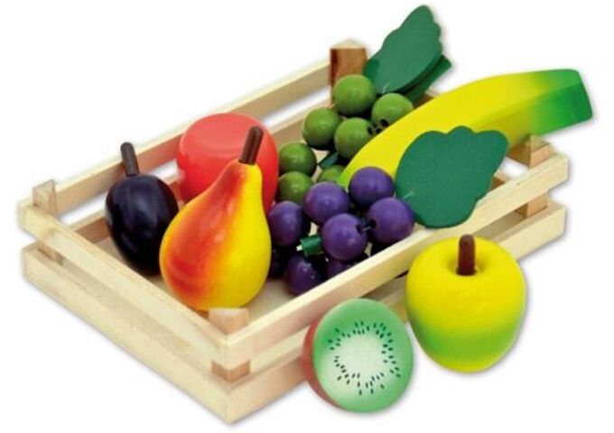 Chr, Tanner Holzobst in Obststeige, 9-teilig, ab 3 Jahre