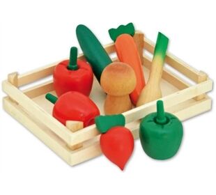 Chr, Tanner Holzgemüse in Gemüsesteige, 9-teilig, ab 3 Jahre