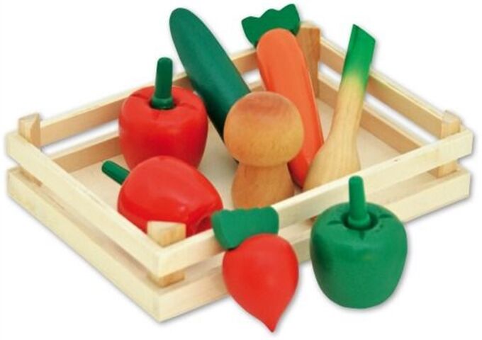 Chr, Tanner Holzgemüse in Gemüsesteige, 9-teilig, ab 3 Jahre