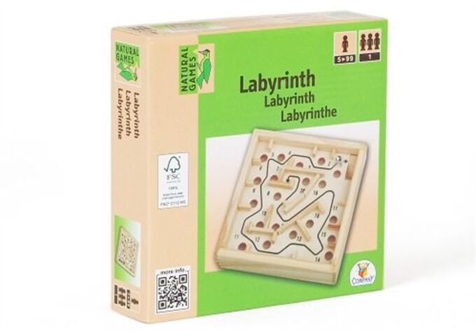 Natural Games Holz Labyrinth 12 x 12 cm