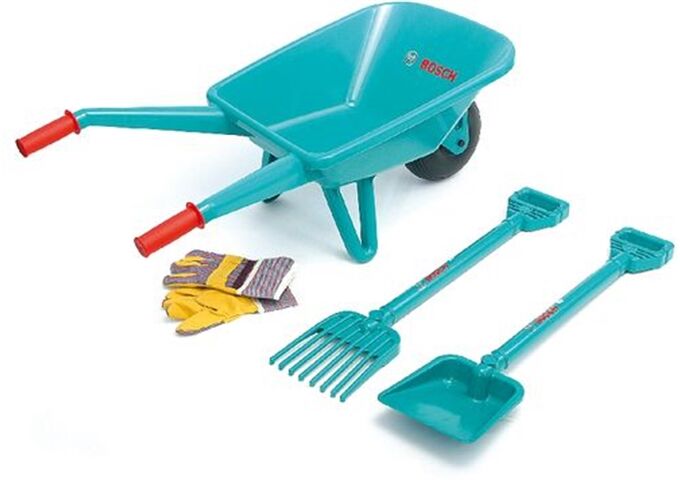 Klein Theo 2752 - Bosch Gartenset mit Schubkarre,