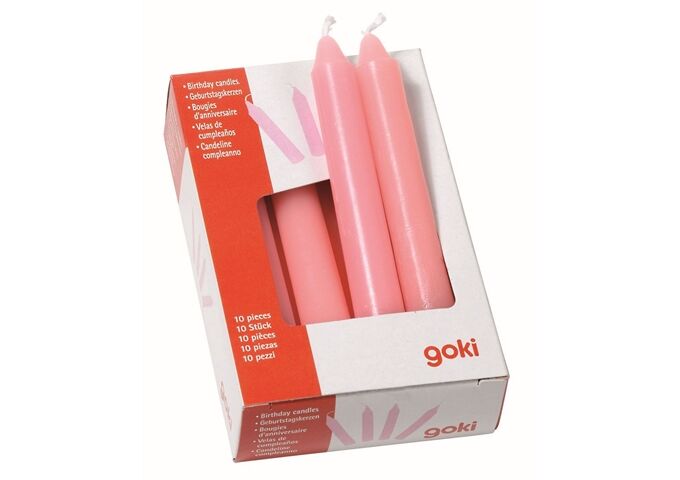 Goki Geburtstagskerzen Rosa 8 Cm, 10Er S