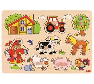 Goki Steckpuzzle Bauernhof Vi
