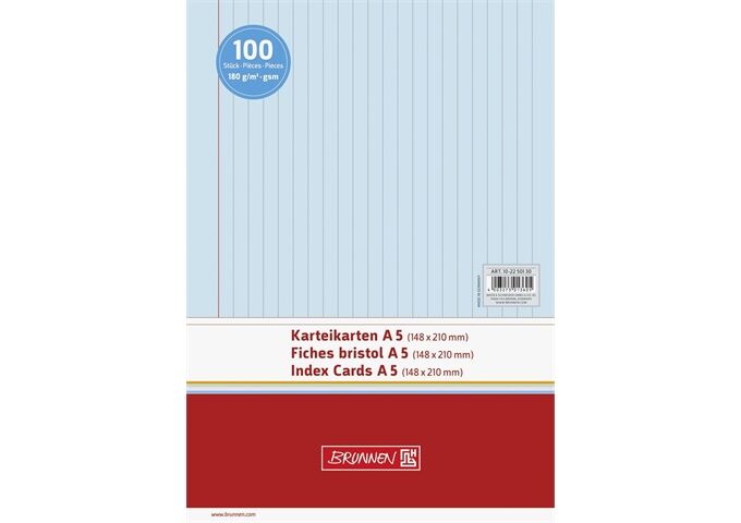 BRUNNEN Karteikarten Pg. A5 lin bl