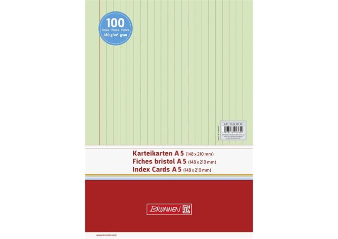 BRUNNEN Karteikarten Pg. A5 lin gr