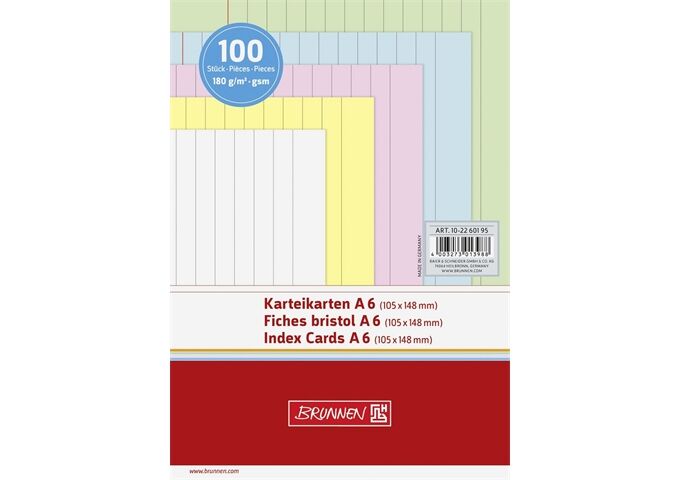 BRUNNEN Karteikarten Pg. A6 lin sort.