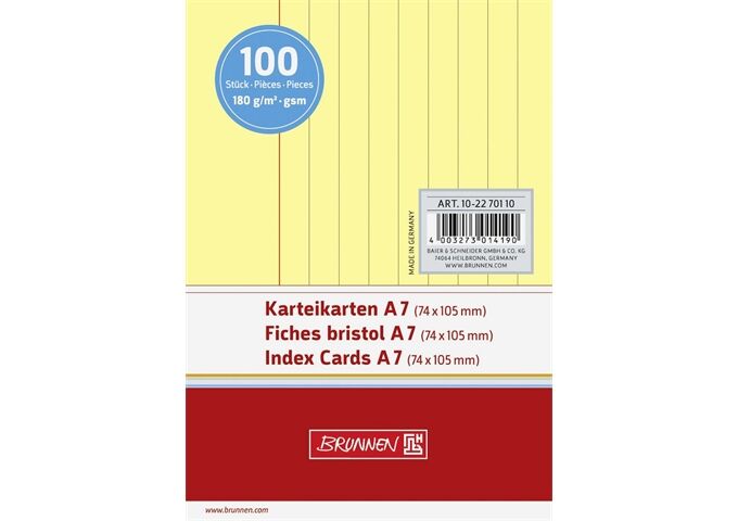 BRUNNEN Karteikarten Pg. A7 lin ge