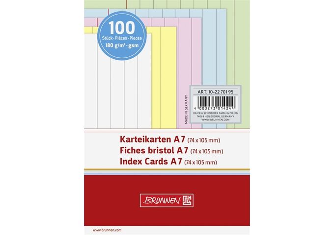 BRUNNEN Karteikarten.Pg. A7 lin sort.