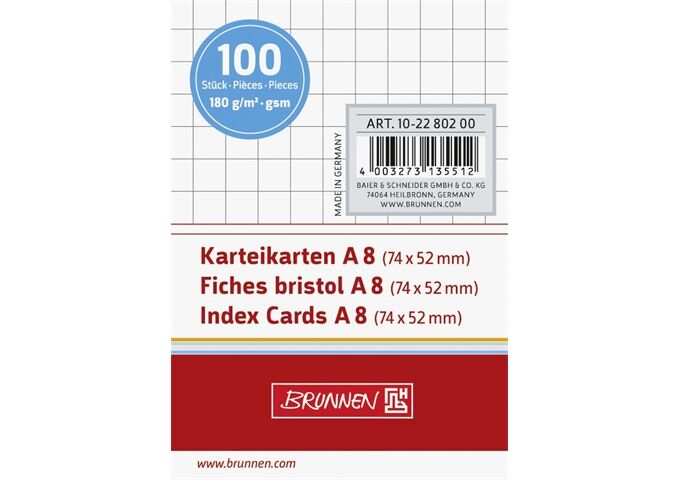 BRUNNEN Karteikarten Pg. A8 kar ws