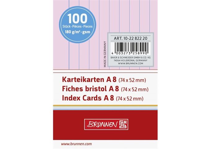 BRUNNEN Karteikarten Pg. A8 lin rt
