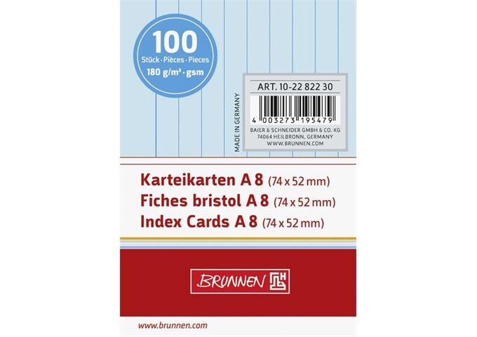 BRUNNEN Karteikarten Pg. A8 lin bl
