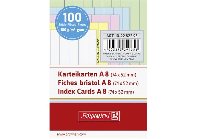 BRUNNEN Karteikarten Pg. A8 lin sort.
