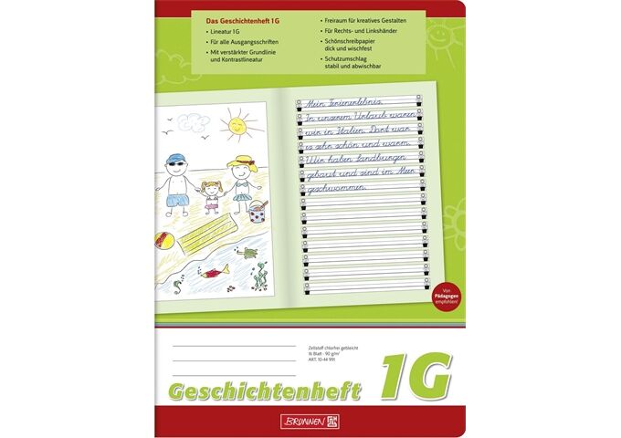 BRUNNEN Geschichtenheft A4 Lin1G 16Bl