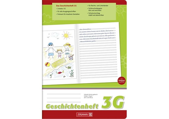 BRUNNEN Bilderheft A4 Lin3G 16Bl