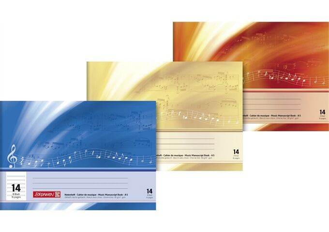 BRUNNEN Notenheft A5 quer 8Bl 6linig