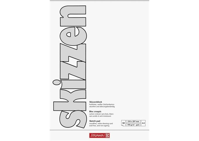 BRUNNEN Skizzenbl. A4 50Bl geleimt190g