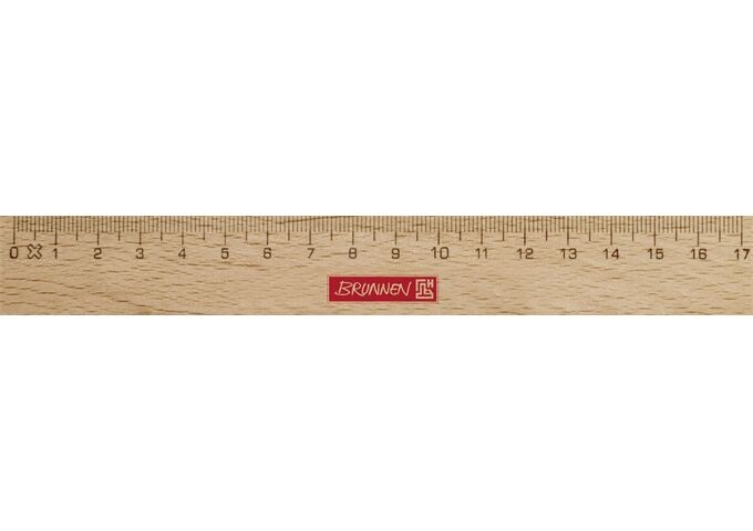 BRUNNEN Lineal 17cm aus Holz