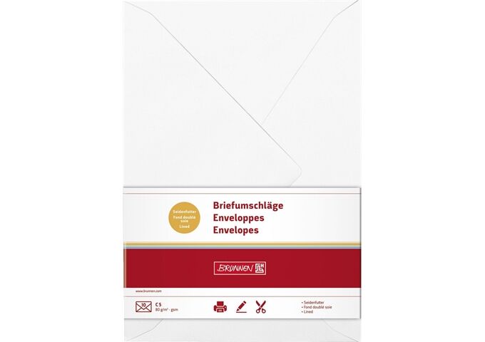 BRUNNEN Briefhülle C5 weiss 80g Futter