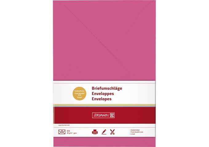 BRUNNEN Briefhülle C5 fuchsia 80g Futt