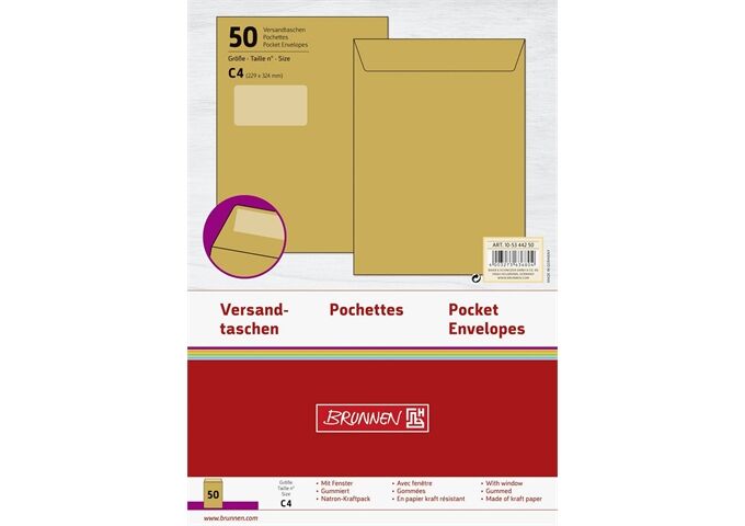 BRUNNEN Versandtasche C4 Nat 50 St.