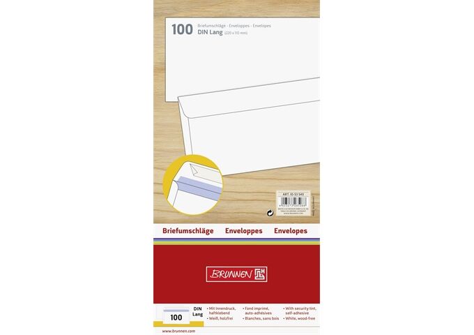 BRUNNEN Briefhülle DL HK ws 100St