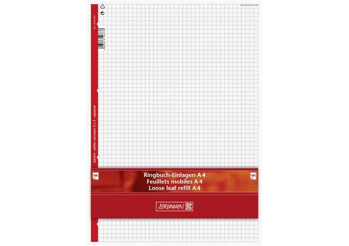 BRUNNEN Ringbucheinl. A4 100Bl TCF kar