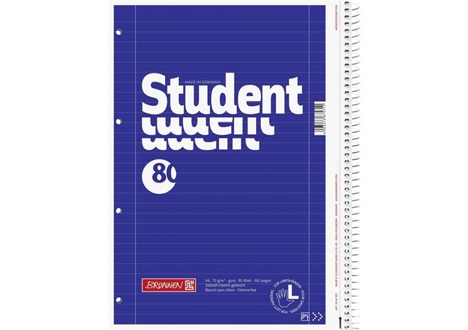 BRUNNEN Collegebl Links A4 Lin27 80Bl