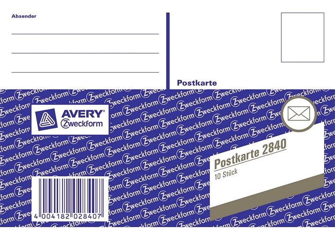 AVERY ZWECKFORM Postkarten Heft 10ST