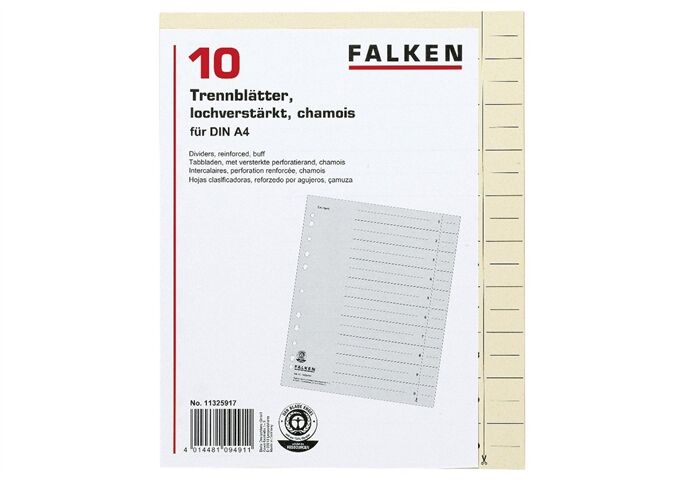 FALKEN Trennblätter Karton A4 chamois 10 Stück
