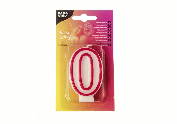 Papstar Zahlenkerze 0, weiss