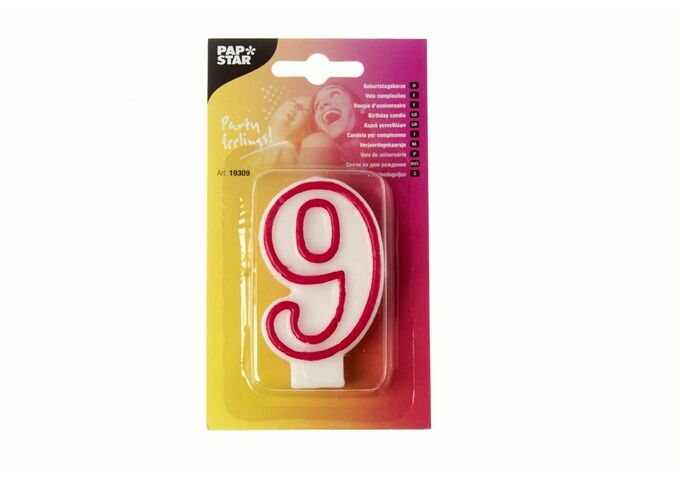 Papstar Zahlenkerze 9, weiss