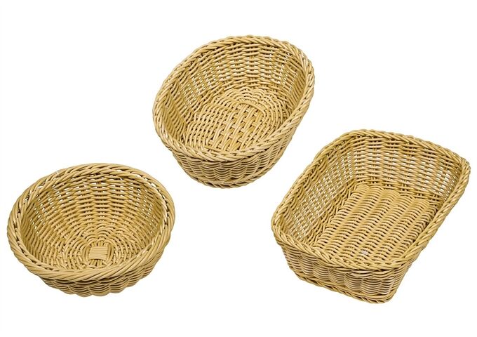 Westmark runde Schale beige, 23x9cm Rand gebogen Korbwaren