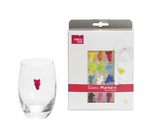 vacu vin Glasmarker Set Party People 3cm 12Stück