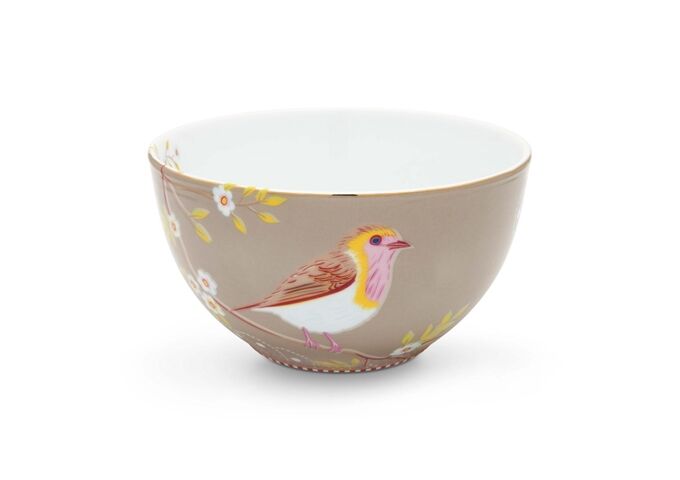 Pip Studio Bowl Early Bird Khaki 15cm
