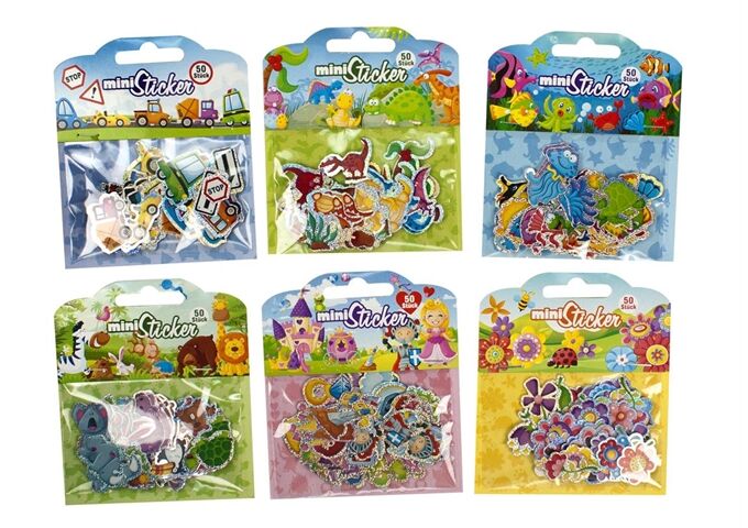 TRENDHAUS Mini Sticker 50er Set 6fach sort.
