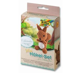 FOLIA - Mini-Häkelset Eichhörnchen 7 - 9 cm