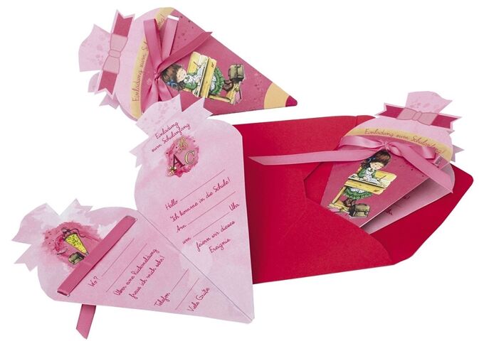 Roth Einladung Schulanfang 4ST rot