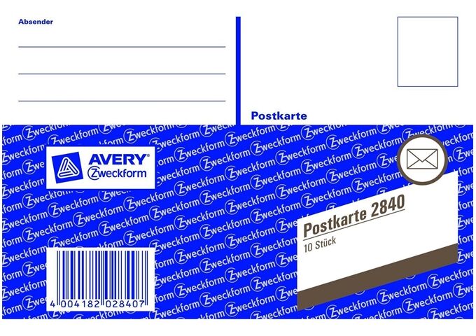 AVERY ZWECKFORM Postkarten Heft 10ST