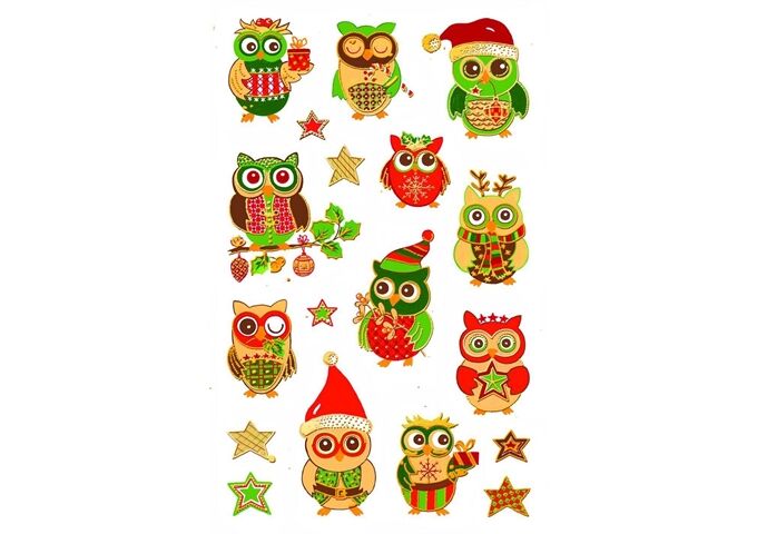 EK Weihn. Sticker Eulen 18 Stück