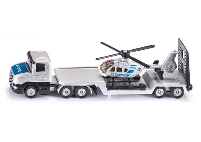 Siku Tieflader mit Helikopter Polizei