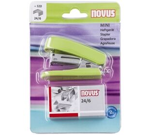 NOVUS Minihefter +Klammern hellgrün