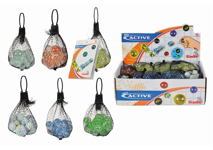 Simba Glasmurmeln Im Netz, 6-Sort.