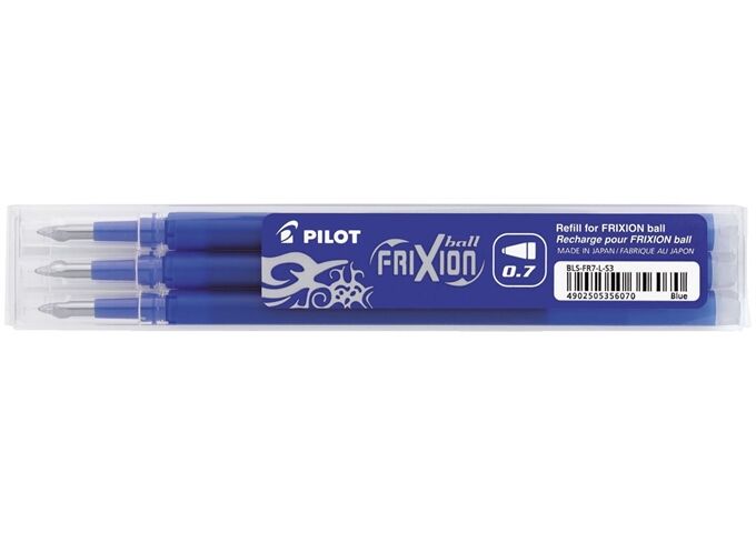 Pilot Tintenrollermine Frixion 0,4mm 3ST blau