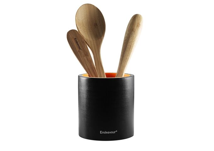 Endeavour® Utensilienhalter "Utensils Holder" schwarz Bambus