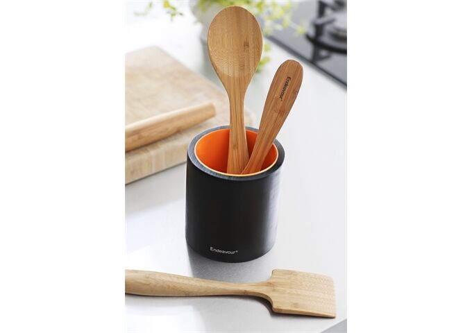 Endeavour® Utensilienhalter "Utensils Holder" schwarz Bambus