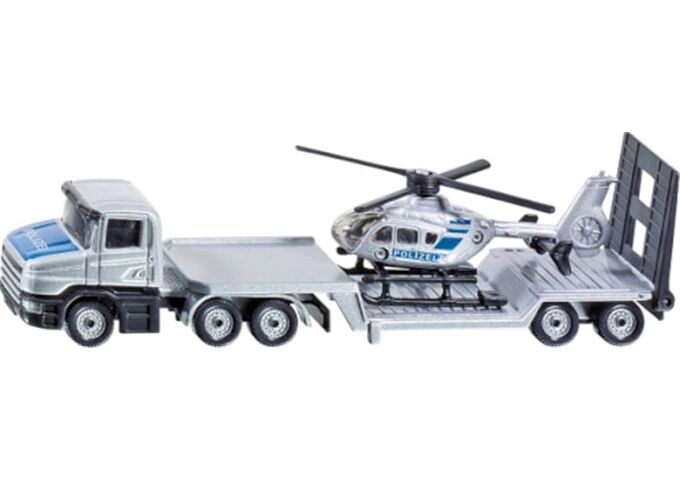 Siku Tieflader mit Helikopter Polizei