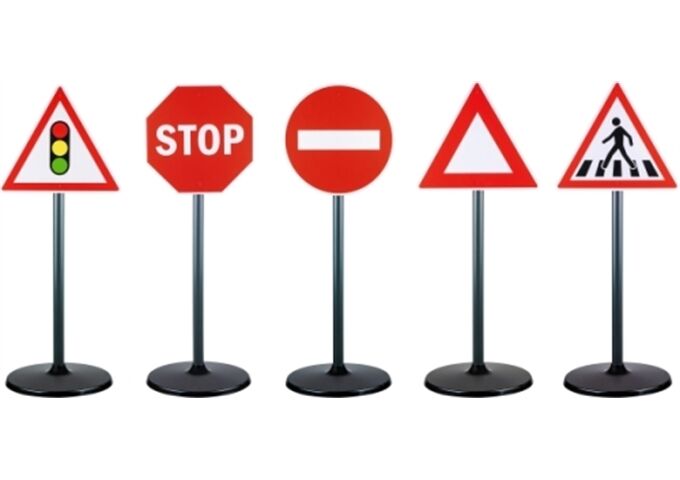 Outdoor active Verkehrsschilder, 5-teilig, Höhe 65