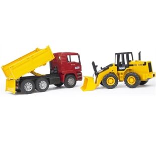 Bruder 02752 MAN TGA Kipplastwagen und Gelenkradla