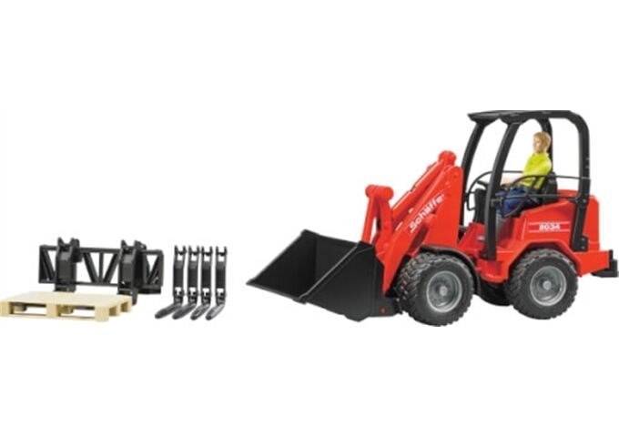 Bruder Schäffer Hoflader 2034 mit Figur und Zubehö